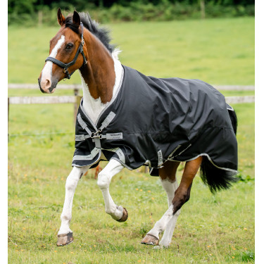 Horseware Amigo 1200D XL Turnout 150g Decke Schwarz / Titan Grau / Silber