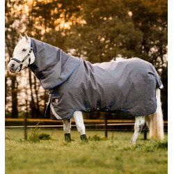 Horseware Rhino Hexstop Plus Turnout-Decke 100g Grau / Indigo / Marineblau