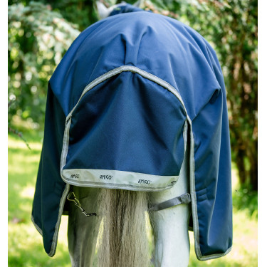 Horseware Amigo Bravo 12 Original 0g Decke Marine / Titan Grau / Silber Marineblau