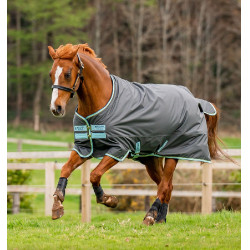 Pferdedecke Horseware Amigo Hero Ripstop Turnout mit Fleecefutter 50g Grau Schatten / Dunst / Marine