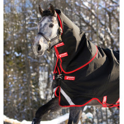 Pferdedecke Horseware Rambo Supreme Turnout Vari-layer 1680D 450g Schwarz / Rot