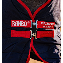 Außendecke Horseware Rambo Original 200g Marine / Rot Blau