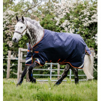 Horseware Rambo Original 100g Decke mit Beinausschnitten Marine / Orange Blau Horseware Rambo Original 100g Decke mit Beinausschnitten Marine / Orange Blau