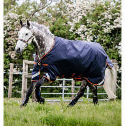 Horseware Rambo Original 100g Decke mit Beinausschnitten Marine / Orange Blau