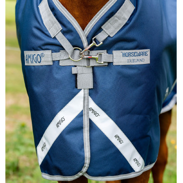 Horseware Amigo® Bravo 12 Plus 400g 1200D Decke Marine / Titan Grau / Silber Horseware Amigo® Bravo 12 Plus 400g 1200D Decke Marine / Titan Grau / Silber