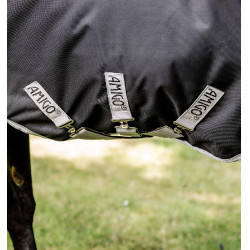 Pferdedecke Horseware High Neck Amigo® Bravo 12 Original 250g 1200D Schwarz / Titan Grau / Silber