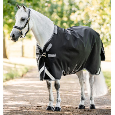 Horseware Rambo 1680D Turnout 100g Decke Schwarz / Sturm / Silbergrau