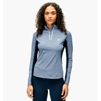 Polo 1/4 Reißverschluss Horseware Stamina Langarm Blau