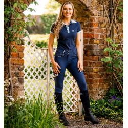Horseware Newmarket Reithose mit hoher Taille und Vollbesatz Marine / Marine Blau