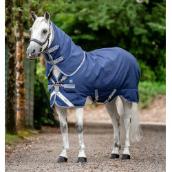 Horseware Rhino Plus Pony Turnout-Decke 0g Schwarz / Titan Grau / Klassisches Blau