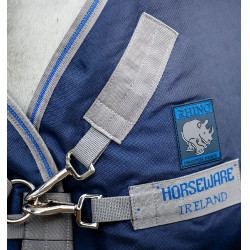 Horseware Rhino Plus Pony Turnout-Decke 0g Schwarz / Titan Grau / Klassisches Blau