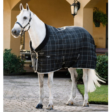 Horseware Rhino Stalldecke 100g Schwarz / weiß-graue Karos