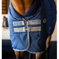 Horseware Rhino Stalldecke 100g Schwarz / weiß-graue Karos Horseware Rhino Stalldecke 100g Schwarz / weiß-graue Karos