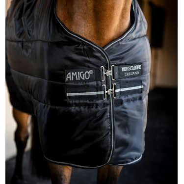 Stalldecke Horseware Amigo Ripstop Insulator 350g Schwarz / schwarz / silber