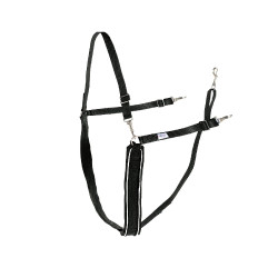 Großer Y-Riemen Finn-Tack synthetisch mit Paspel Schwarz / Weiß