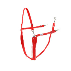 Großer Y-Riemen Finn-Tack synthetisch mit Paspel Rot / Weiß