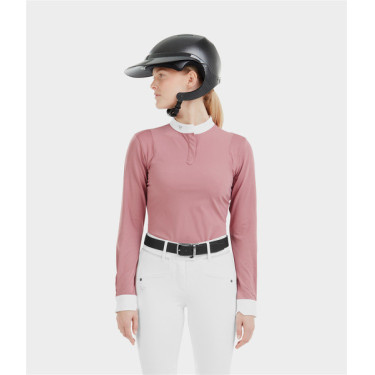 Turnierhemd Aerolight Langarm Horse Pilot Damen Rosa Mesa