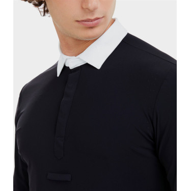 Wettkampfhemd Aerolight Langarm Horse Pilot Herren Dunkle Nacht Schwarz