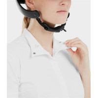 Turniershirt Monica Horse Pilot kurzärmelig Damen Weiß Weiß