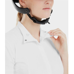 Turniershirt Monica Horse Pilot kurzärmelig Damen Weiß Weiß