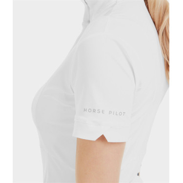 Turniershirt Monica Horse Pilot kurzärmelig Damen Weiß Turniershirt Monica Horse Pilot kurzärmelig Damen Weiß