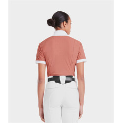 Turniershirt Monica Horse Pilot kurzärmelig Damen Ziegelstaub Rosa