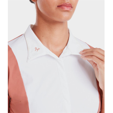 Turniershirt Monica Horse Pilot kurzärmelig Damen Ziegelstaub Rosa