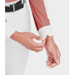 Turniershirt Monica Horse Pilot Damen Langarm Ziegelstaub Rosa