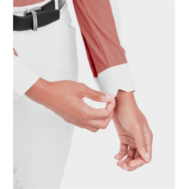 Turniershirt Monica Horse Pilot Damen Langarm Ziegelstaub Rosa