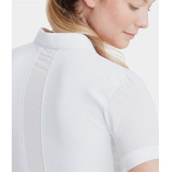 Damen Kurzarm-Polo Aeromesh Horse Pilot Weiß Weiß
