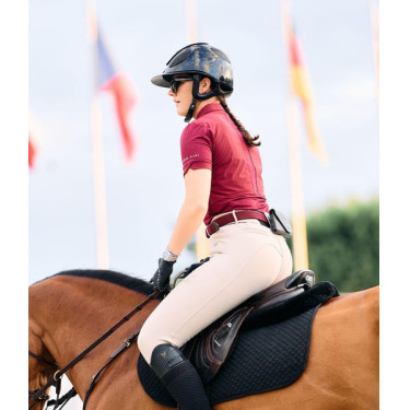 Damen Kurzarm-Polo Aeromesh Horse Pilot Dunkelrot Damen Kurzarm-Polo Aeromesh Horse Pilot Dunkelrot