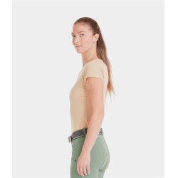 Damen T-Shirt Horse Pilot Team Sand Beige