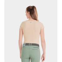 Damen T-Shirt Horse Pilot Team Sand Beige