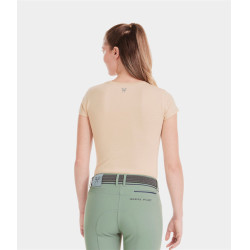 Damen T-Shirt Horse Pilot Team Sand Beige