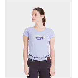 Damen T-Shirt Horse Pilot Team Lavendel Lila