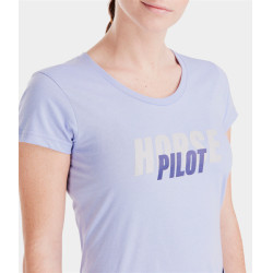 Damen T-Shirt Horse Pilot Team Lavendel Lila