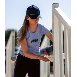 Damen T-Shirt Horse Pilot Team Lavendel Lila