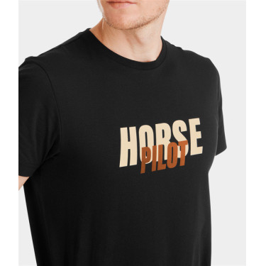 T-Shirt Horse Pilot Team Herren Schwarz