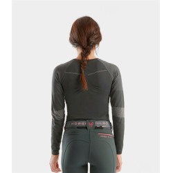 Optimax Horse Pilot Damen T-Shirt Eisen Grau