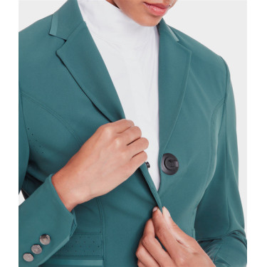 Turnierjacke Aeromade Horse Pilot Damen Balsamgrünes Logo silberfarben Gr&amp;amp;amp;amp;amp;amp;amp;amp;uuml;n
