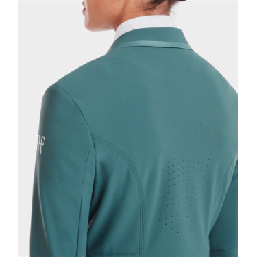 Turnierjacke Aeromade Horse Pilot Damen Balsamgrünes Logo silberfarben Gr&amp;amp;amp;amp;amp;amp;amp;amp;uuml;n