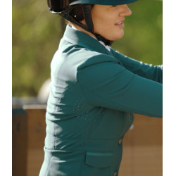 Turnierjacke Aeromade Horse Pilot Damen Balsamgrünes Logo silberfarben Gr&amp;amp;amp;amp;amp;amp;amp;amp;uuml;n