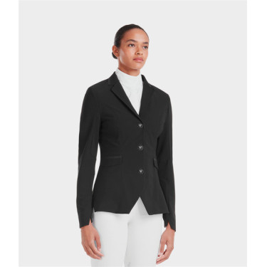 Turnierjacke Aeromade Horse Pilot Damen Schwarzes Logo schwarz