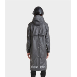 Lange wasserdichte Raintech-Jacke Horse Pilot Damen Eisen Grau