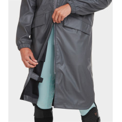 Lange wasserdichte Raintech-Jacke Horse Pilot Damen Eisen Grau