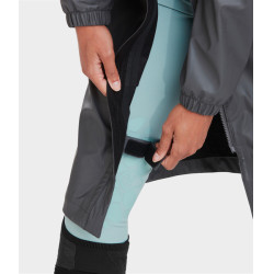 Lange wasserdichte Raintech-Jacke Horse Pilot Damen Eisen Grau