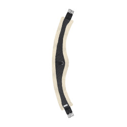 Lange Halbmond-Gurt Waldhausen mit Fleece-Stoff Schwarz / Natur