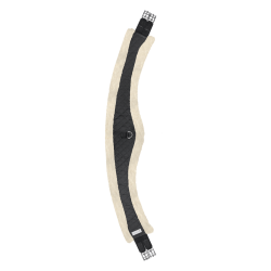 Lange Halbmond-Gurt Waldhausen mit Fleece-Stoff Schwarz / Natur Lange Halbmond-Gurt Waldhausen mit Fleece-Stoff Schwarz / Natur