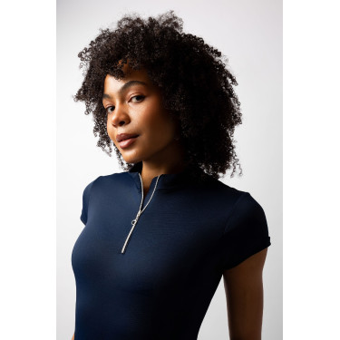 Trainingshemd Horze Mina Damen Öffnung Marineblau