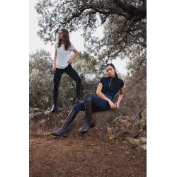 Trainingshemd Horze Mina Damen Öffnung Marineblau